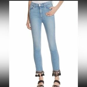 PAIGE jacqueline straight bex embellished cropped ankle jeans size 27